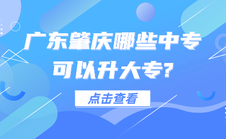 廣東肇慶哪些中專可以升大專?