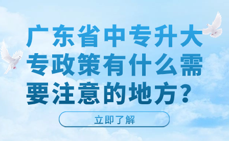 廣東省中專升大專政策有什么需要注意的地方？