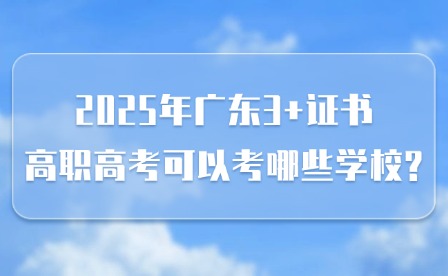 2025年廣東3+證書高職高考可以考哪些學校?